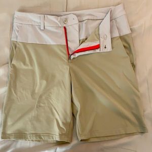 Men’s Lulu Athletica Brown Khaki Stretch Athletic Shorts